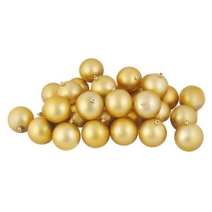 180Ct Matte Vegas Gold Shatterproof Christmas Ball Ornaments 2.5 60mm - All