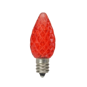 Pack of 25 Faceted Led C7 Red Christmas Replacement Bulbs - All