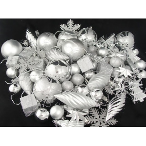 375-Piece Club Pack of Shatterproof Silver Splendor Christmas Ornaments - All
