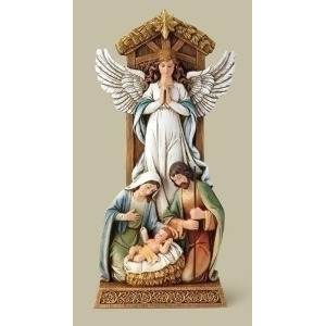 10.5 Holy Family and Angel Beneath the Star of Bethlehem Christmas Tabletop Decoration - All