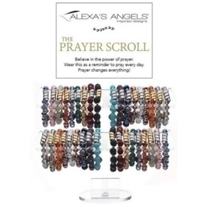 Club Pack of 36 Assorted Artisan Prayer Scroll Bracelets with Display 7 - All