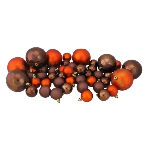 375-Piece Club Pack of Shatterproof Chocolate Brown and Burnt Orange Christmas Ornaments - All