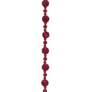 Set of 6 Plastic Decorative Sparkling Ruby Red Beaded Garland 72 - All