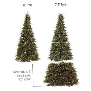 6' 7.5' Pre-Lit Extend-A-Tree Adjustable Artificial Christmas Tree Clear Lights - All