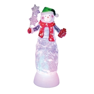 11 Swirling Glitter Led Lighted Snowman with Gifts Table Top Christmas Decoration - All