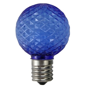Pack of 25 Led Blue Faceted G40 Globe Christmas Replacement Light Bulbs - All