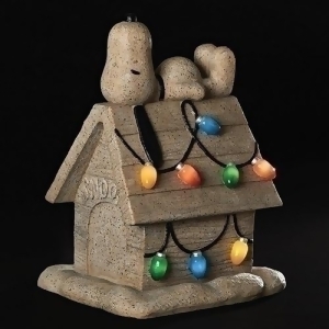 18 Peanuts Snoopy on a Doghouse with Retro Lights Solar Christmas or Garden Figure - All