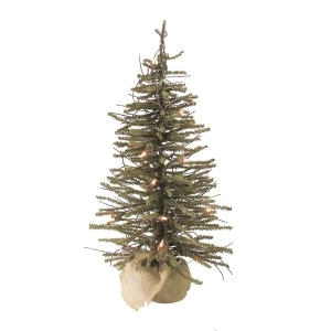 2' Pre-Lit Warsaw Twig Artificial Christmas Tree in Burlap Base Clear Lights - All