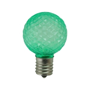 Pack of 25 Faceted Led G40 Green Christmas Replacement Bulbs - All