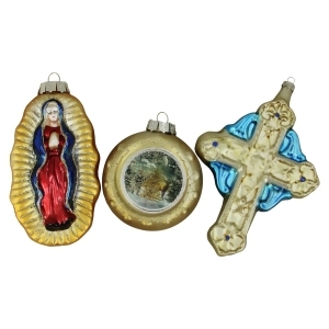 3Ct Religious Figures Glass Ball Christmas Ornament Set - All