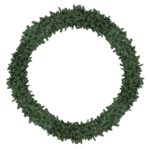10' Pre-Lit High Sierra Pine Commercial Artificial Christmas Wreath Clear Lights - All