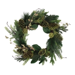 24 Artificial Berries and Pine Cone Decorative Holiday Wreath - All