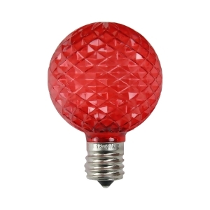 Pack of 25 Faceted Led G50 Red Christmas Replacement Bulbs - All