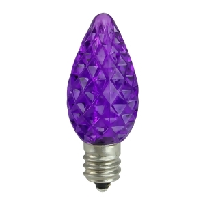 Pack of 25 Faceted Led C7 Purple Christmas Replacement Bulbs - All