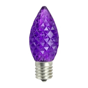 Pack of 25 Faceted Led C9 Purple Christmas Replacement Bulbs - All