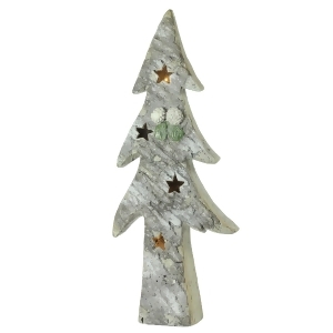 30 Led Lighted Battery Operated Rustic Glittered Christmas Tree Table Top Decoration - All