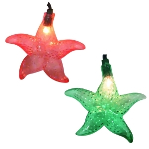 Set of 10 Tropical Beach Starfish Novelty Christmas Lights Green Wire - All