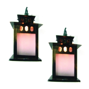 Set of 10 Asian Inspired Copper Lantern Lamp Novelty Christmas Lights White Wire - All