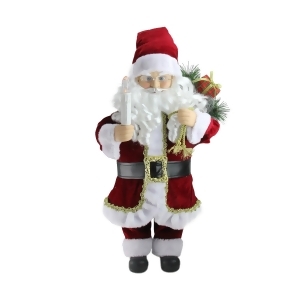 24 Pre-lit Animated Santa Claus Holding Candle Christmas Figure Decoration - All