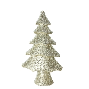 20.5 All That Glitters Beaded and Gold Glittered Christmas Tree Table Top Decoration - All
