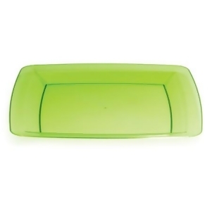 Club Pack of 48 Translucent Green Plastic Square Party Banquet Dinner Plates 10.25 - All