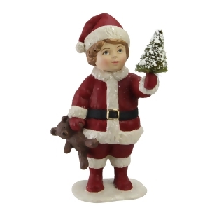5 Santas Little Helper Child with Mini Tree Christmas Figurine Decoration - All