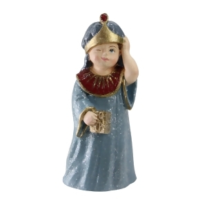 5.5 Glittered Wiseman Child with Present Christmas Nativity Decoration - All