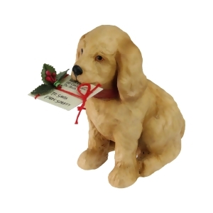 4 Golden Labrador Puppy with a Note to Santa and Red Bow Christmas Decoration - All
