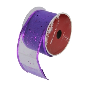 Pack of 12 Shimmering Purple Wired Christmas Craft Ribbon Spools 2.5 x 120 Yards Total - All