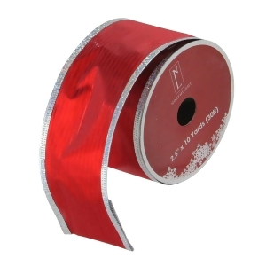 Pack of 12 Shimmery Red and Silver Horizontal Wired Christmas Craft Ribbon Spools 2.5 x 120 Yards Total - All