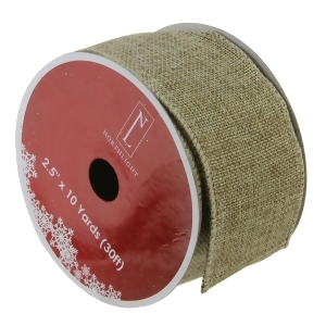 Pack of 12 Faded Green and Brown Burlap Wired Christmas Craft Ribbon Spools 2.5 x 120 Yards Total - All