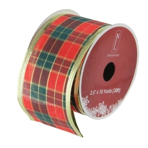 Pack of 12 Green and Red Stripe Wired Christmas Craft Ribbon Spools 2.5 x 120 Yards Total - All