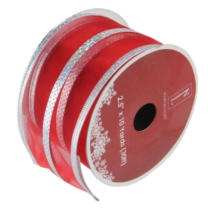 Pack of 12 Dazzling Red and Silver Metallic Stripe Wired Christmas Craft Ribbon Spools 2.5 x 120 Yards Total - All