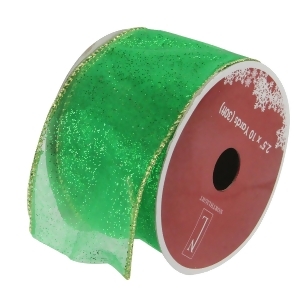 Pack of 12 Shimmering Green Solid Wired Christmas Craft Ribbon Spools 2.5 x 120 Yards Total - All