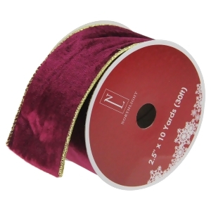 Pack of 12 Solid Wine Red Gold Wired Christmas Craft Ribbon Spools 2.5 x 120 Yards Total - All