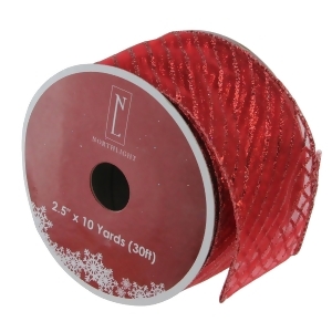Pack of 12 Red Wired Christmas Craft Ribbon Spools 2.5 x 120 Yards Total - All