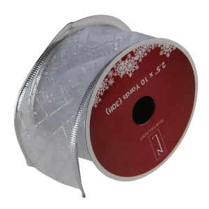 Pack of 12 Shimmering Silver Diamond Wired Christmas Craft Ribbon Spools 2.5 x 120 Yards Total - All