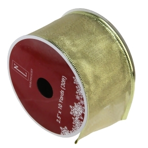 Pack of 12 Textured Gold Wired Christmas Craft Ribbon Spools 2.5 x 120 Yards Total - All