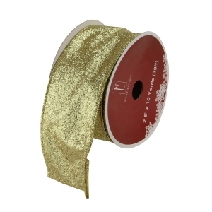 Pack of 12 Sparkling Solid Gold Wired Christmas Craft Ribbon Spools 2.5 x 120 Yards Total - All