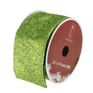 Pack of 12 Shimmering Lime Green Solid Wired Christmas Craft Ribbon Spools 2.5 x 120 Yards Total - All