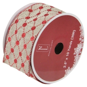 Pack of 12 Connecting The Dots Red and White Diamond Wired Christmas Craft Ribbon Spools 2.5 x 120 Yards Total - All
