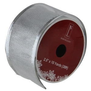 Pack of 12 Textured Silver Wired Christmas Craft Ribbon Spools 2.5 x 120 Yards Total - All