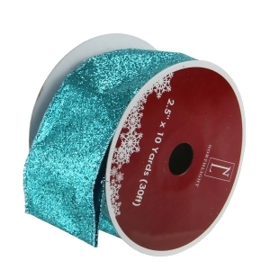 Pack of 12 Shimmering Teal Solid Wired Christmas Craft Ribbon Spools 2.5 x 120 Yards Total - All