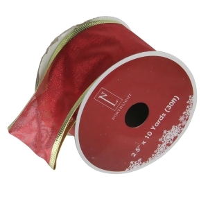 Pack of 12 Textured Red and Gold Wired Christmas Craft Ribbon Spools 2.5 x 120 Yards Total - All