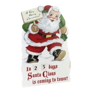 18.25 Vintage-Style Glittered Santa Claus Countdown to Christmas Rotating Number Sign - All