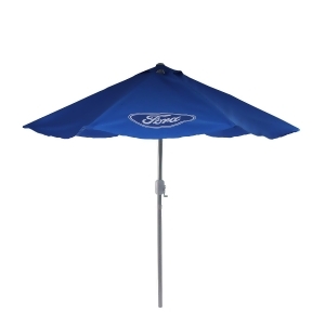 9' Blue Ford Outdoor Umbrella with Hand Crank and Tilt Officially Licensed - All