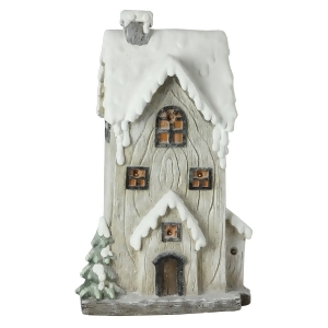 19 Led Lighted Battery Operated Rustic Glittered 2-Story House Christmas Decoration - All