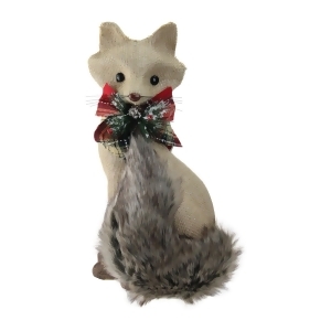 13.25 Holiday Moments Sitting Brown Fox with Tail Curled Christmas Decoration - All