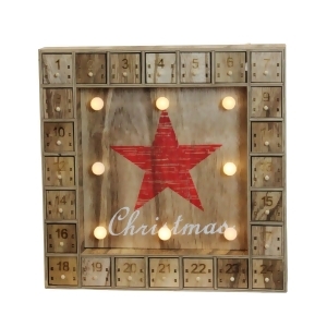 14 Battery Operated Led Lighted Wooden Advent Calendar Wall Decoration - All