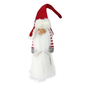 24 Traditional Christmas Slim Santa Gnome with White Fur Suit and Red Hat - All